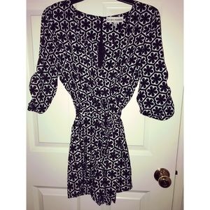 Black & White Flower Pattern Romper